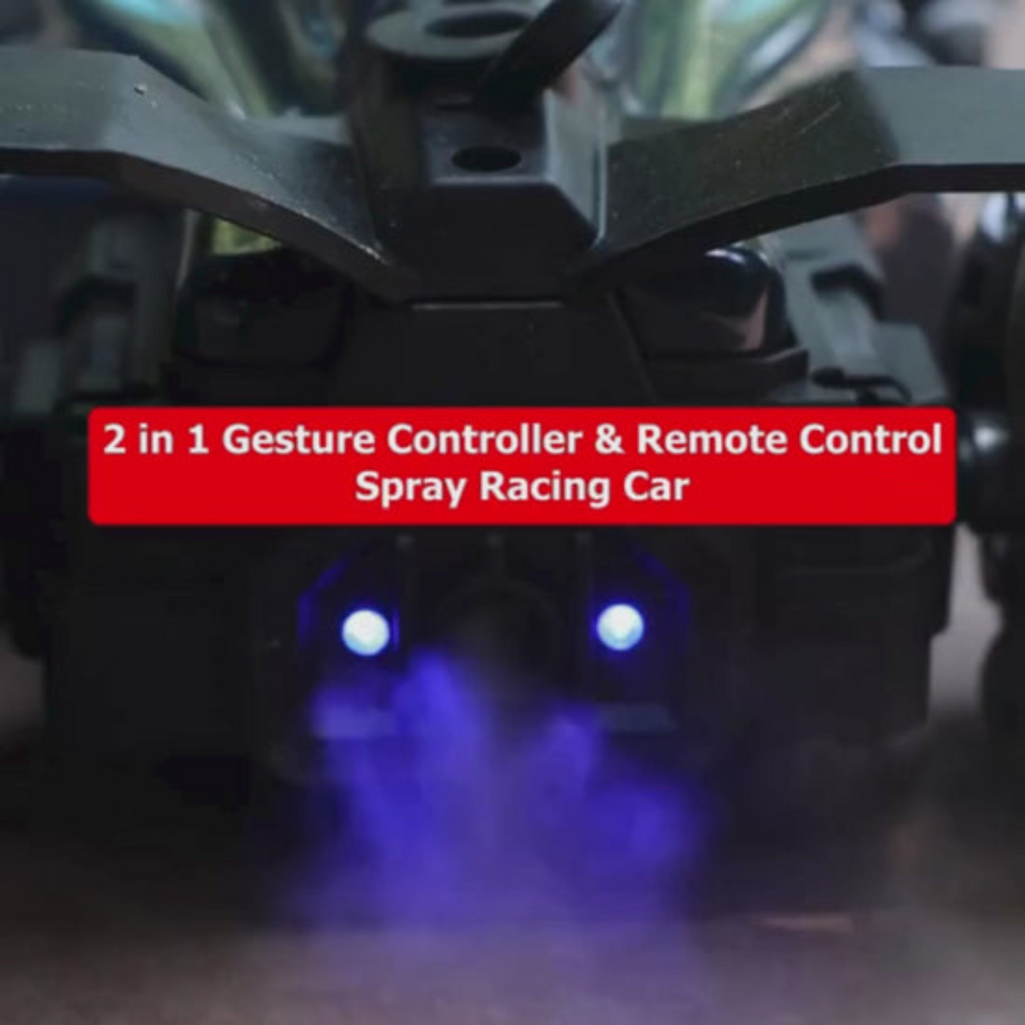 2-in-1 Gesture & Remote Control Drift Racing Car โ 360ยฐ Spins, Lights, Music & Spray Effect for Kids