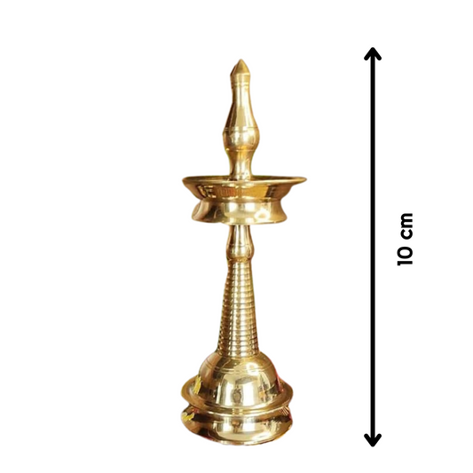Pure Brass Traditional Oil Lamp – Mini Kerala Deepam for Pooja & Décor