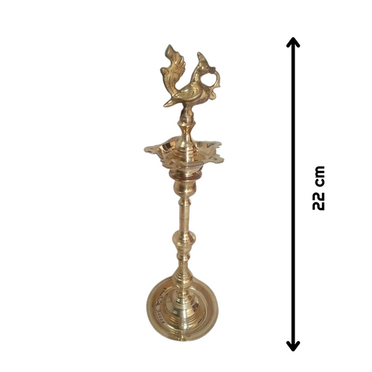 Brass Peacock Oil Lamp – 22 cm Height