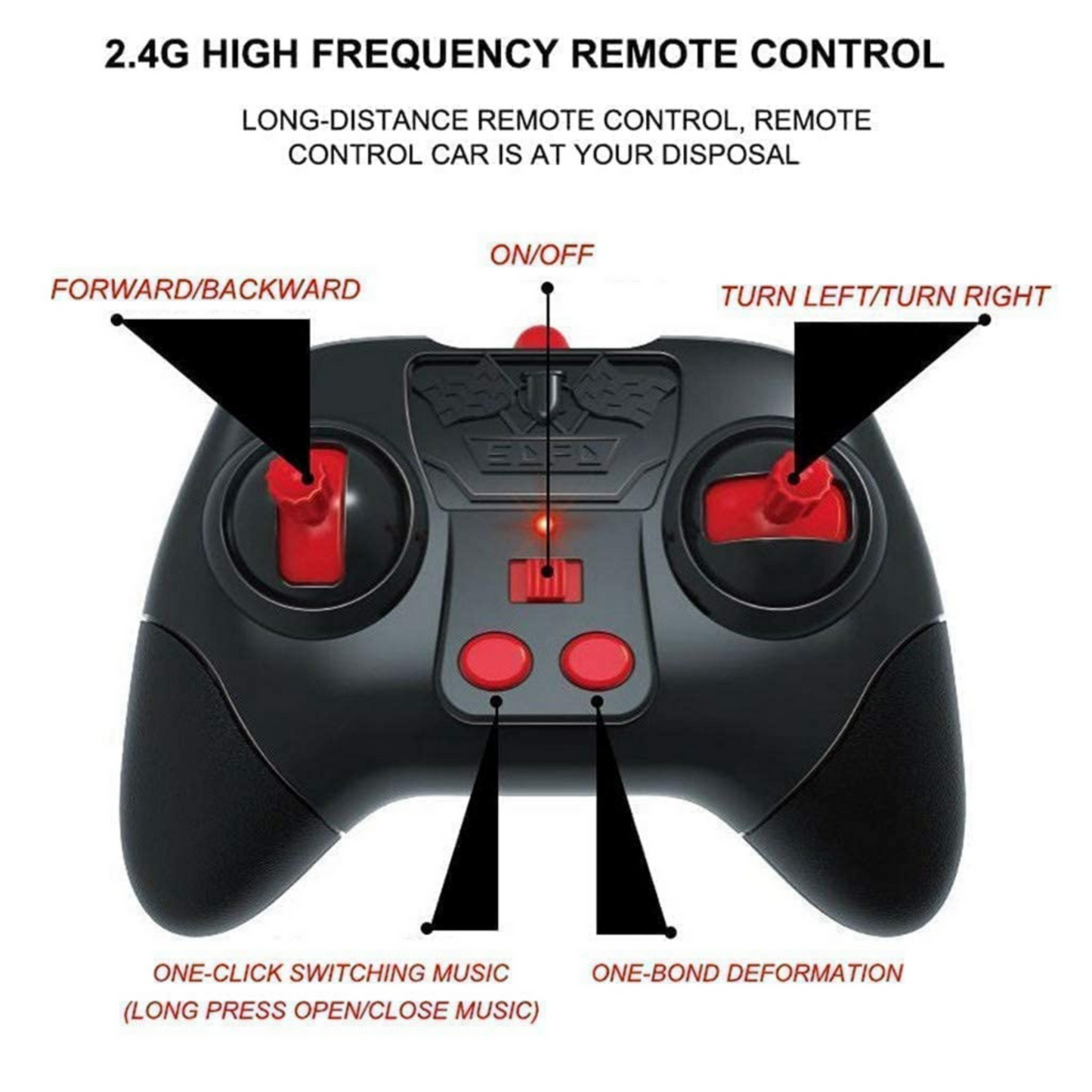 360° Gesture Sensing RC Stunt Car – Dual Remote Control with Watch Sensor, Music & Lights
