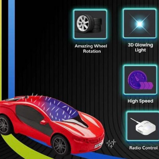3D Rechargeable Remote Control Sports Car Toy with LED Lights