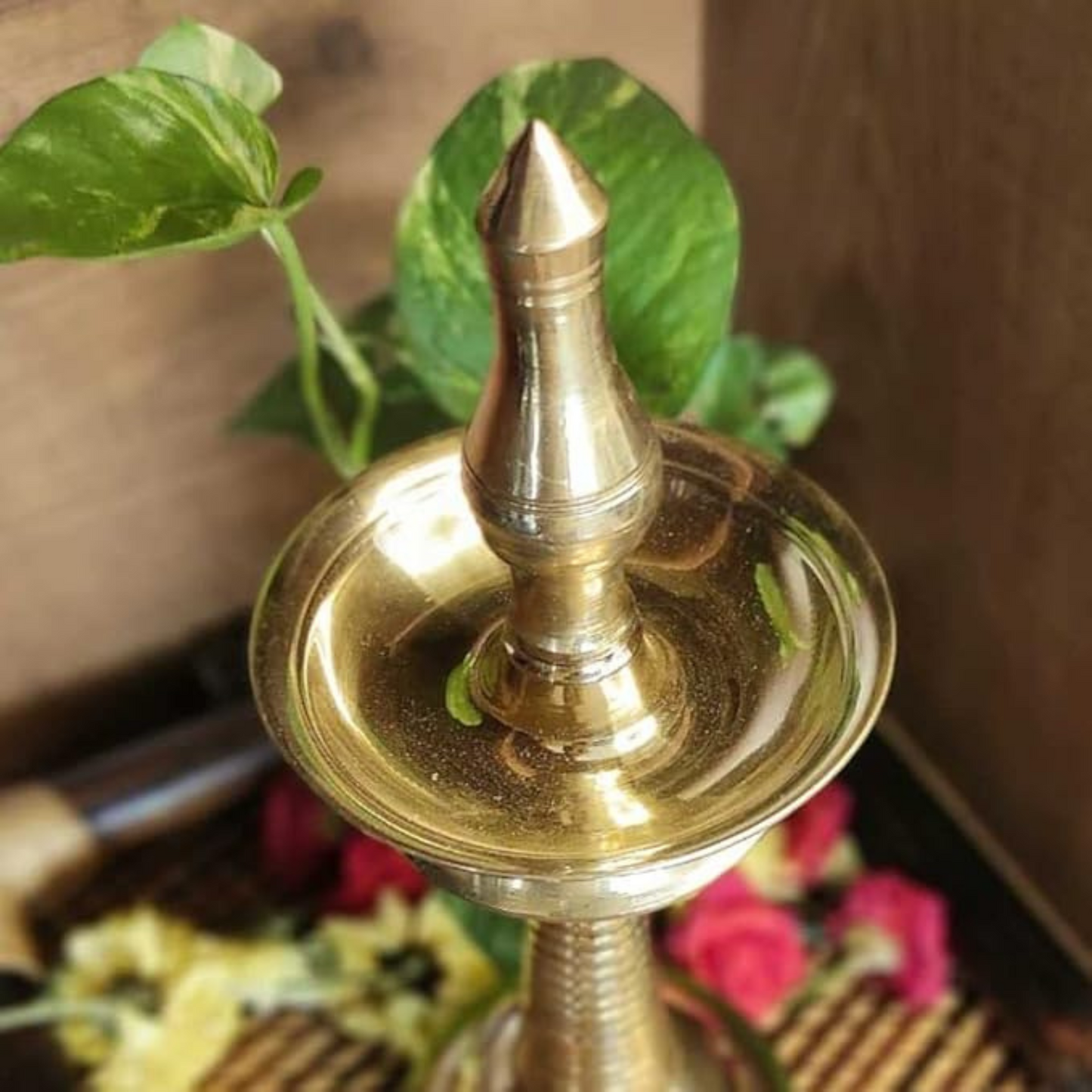 Pure Brass Traditional Oil Lamp – Mini Kerala Deepam for Pooja & Décor
