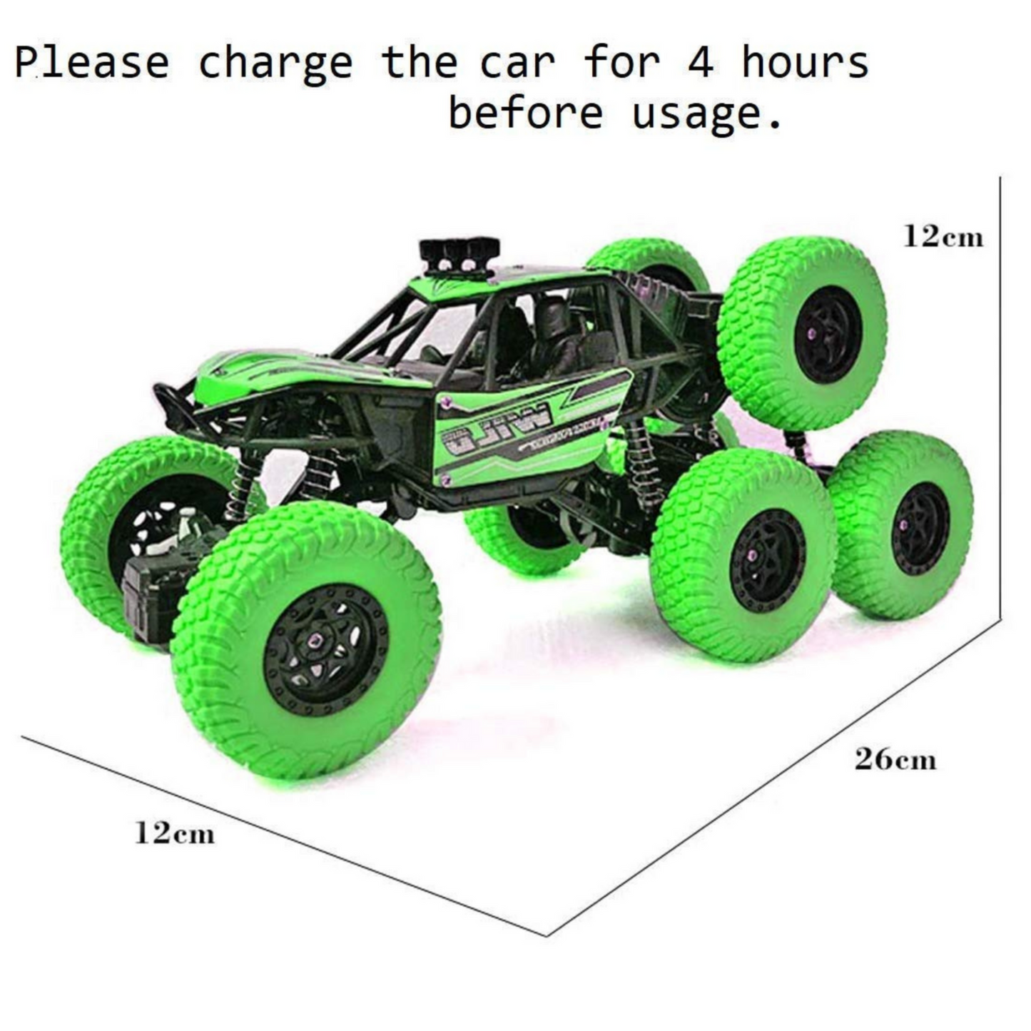 6 Wheel Remote Control Rock Climbing Car β 4WD Off-Road Monster Truck Rechargeable Battery β High-Speed RC Racing Car for Kids