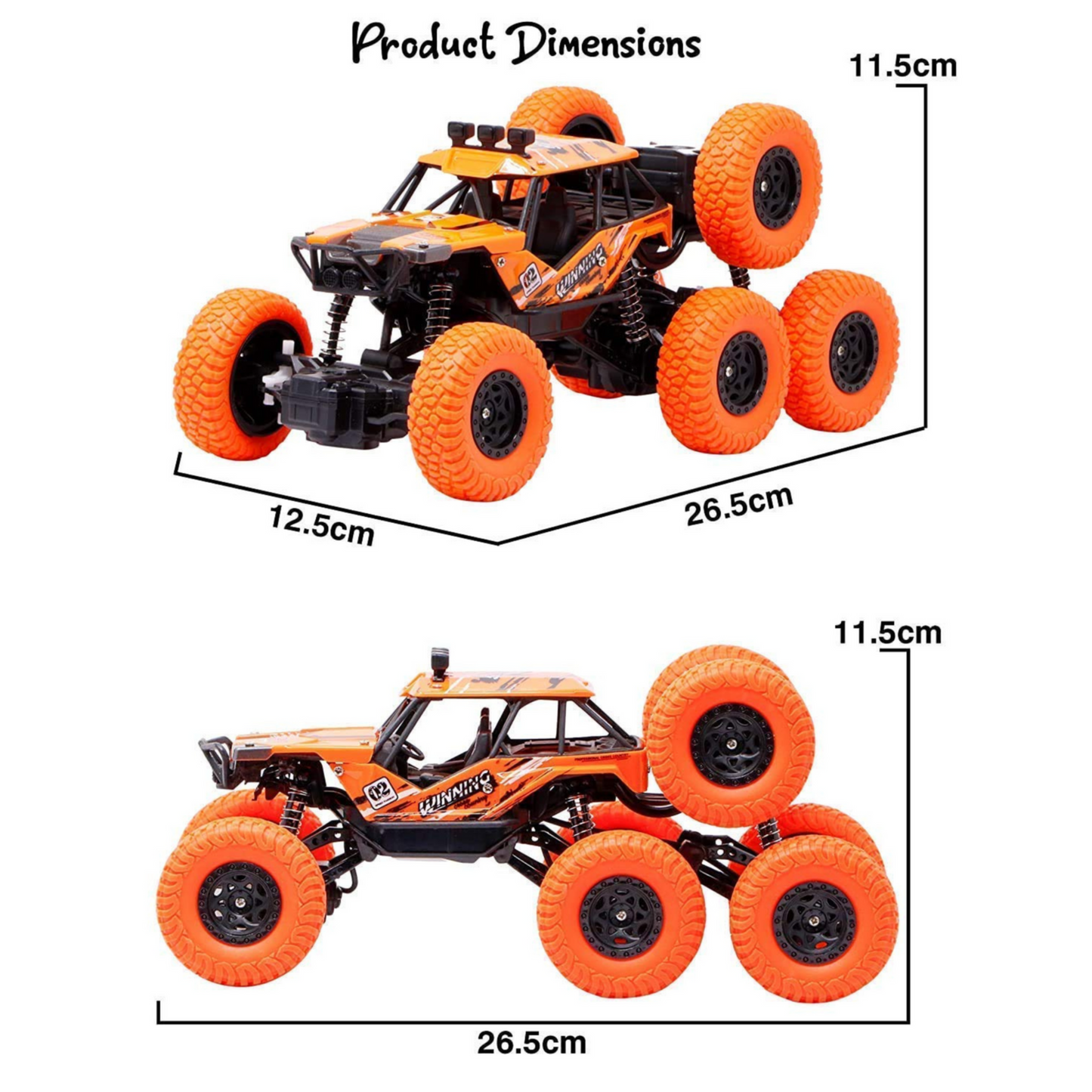 6 Wheel Remote Control Rock Climbing Car β 4WD Off-Road Monster Truck Rechargeable Battery β High-Speed RC Racing Car for Kids