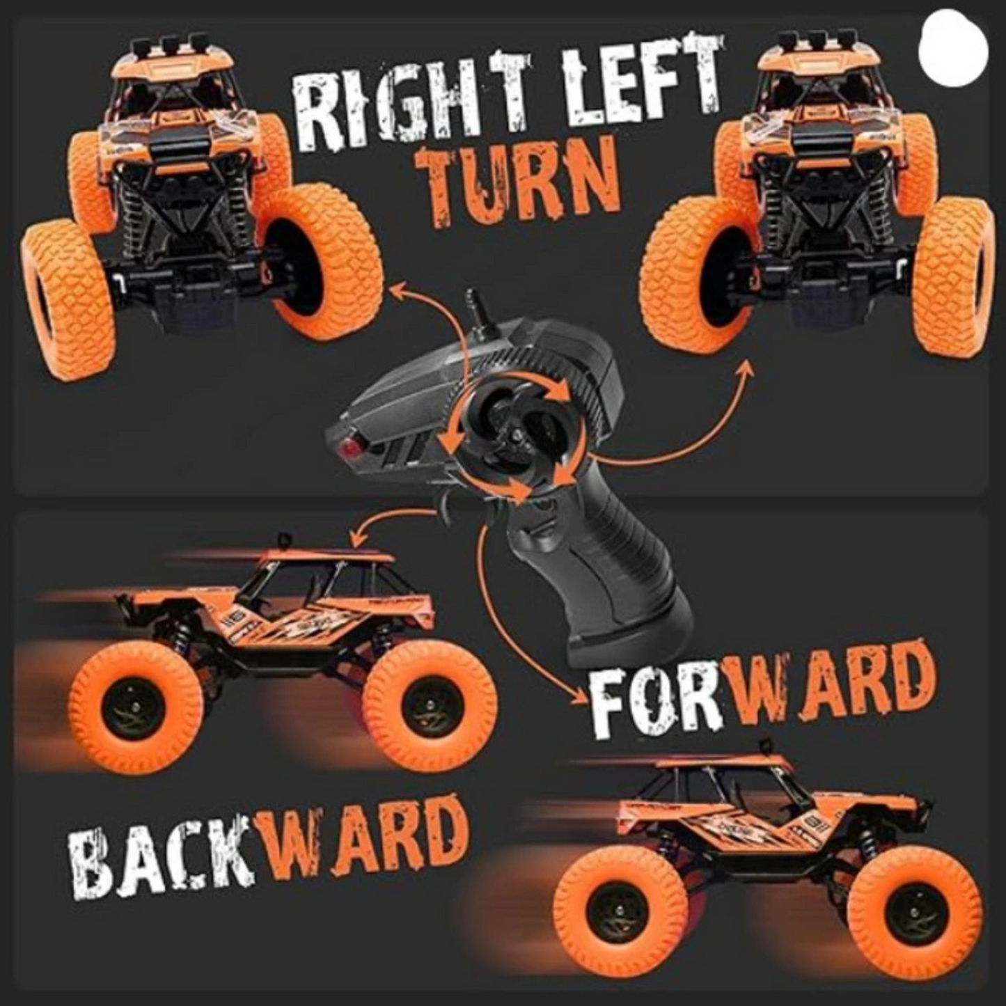6 Wheel Remote Control Rock Climbing Car β 4WD Off-Road Monster Truck Rechargeable Battery β High-Speed RC Racing Car for Kids