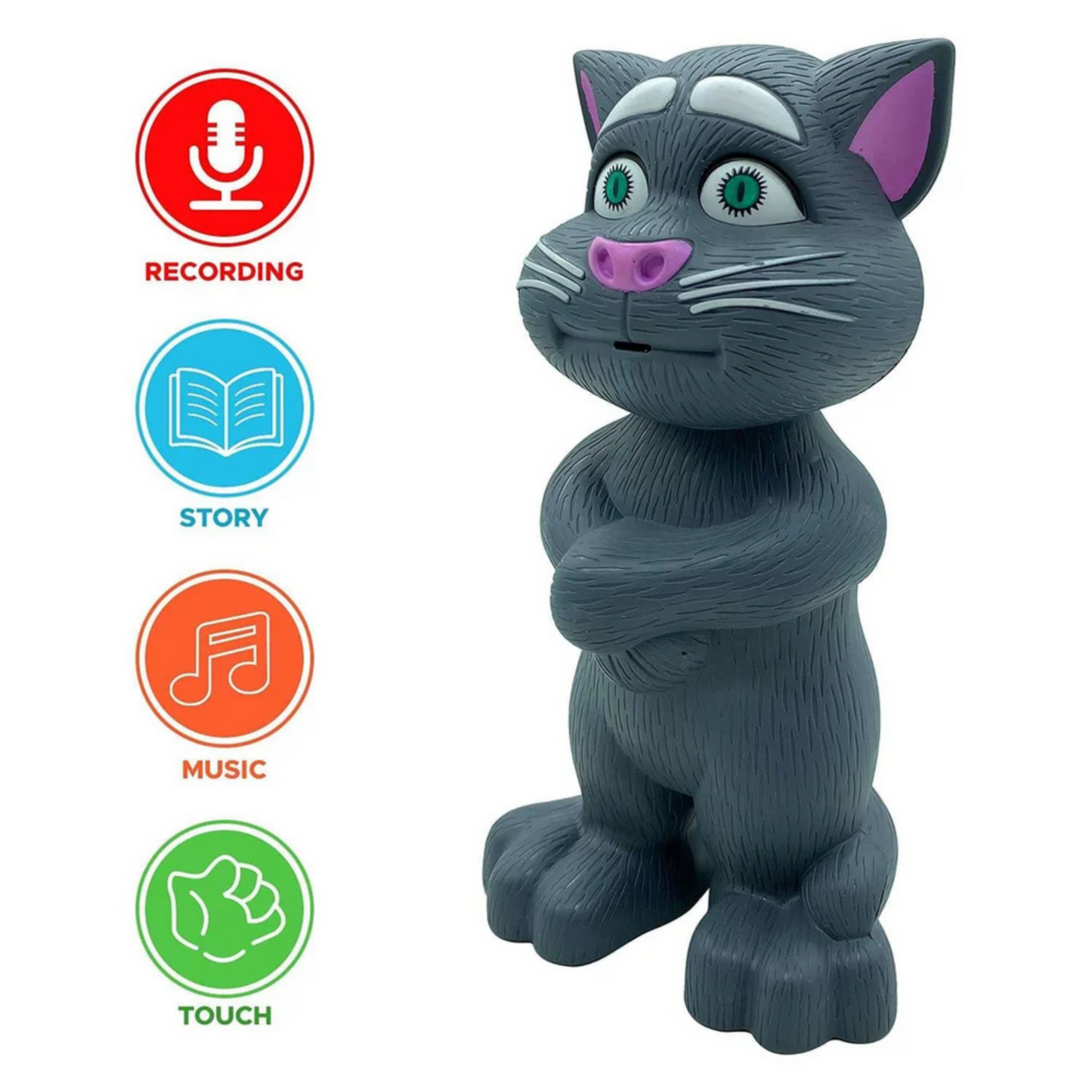 AI Buddy Tom β Touch & Talk Interactive Cat Toy