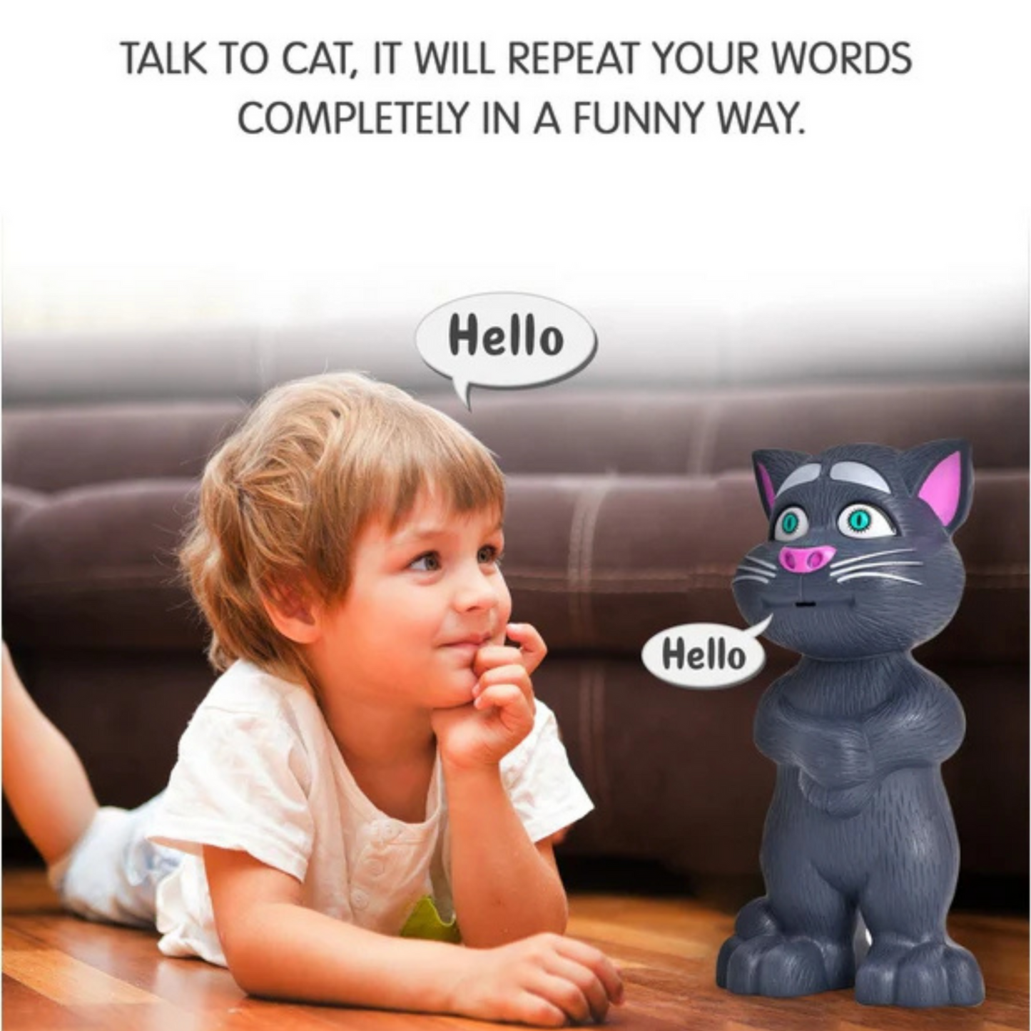 AI Buddy Tom β Touch & Talk Interactive Cat Toy