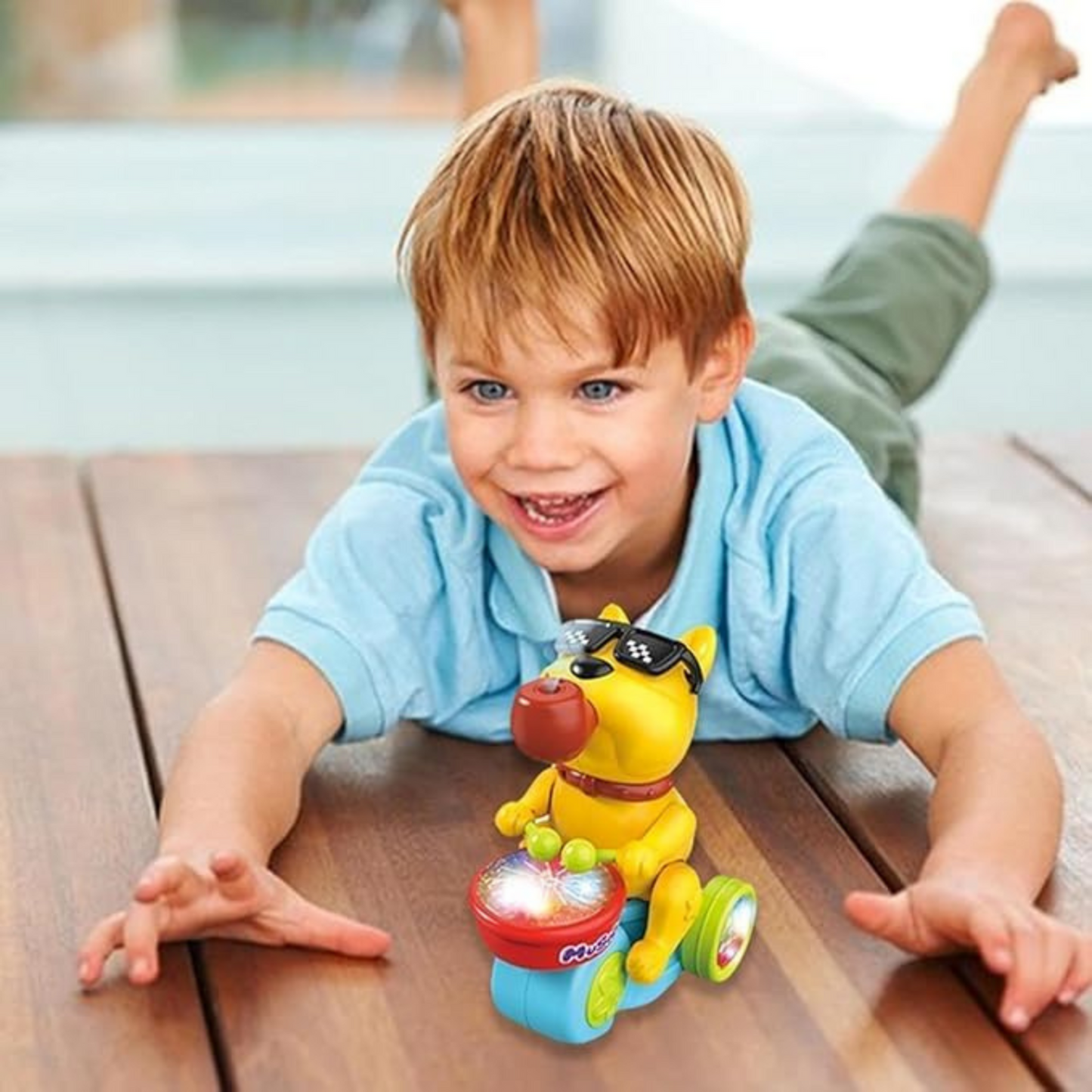 Musical Drummer Dog Toy with Lights & Sounds