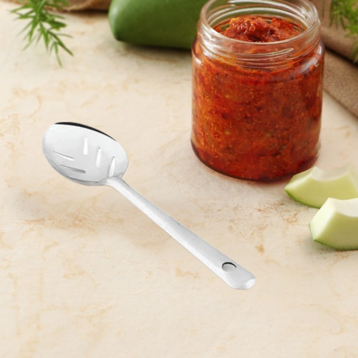Stainless Steel Pickle Spoon β Slotted for Easy Serving