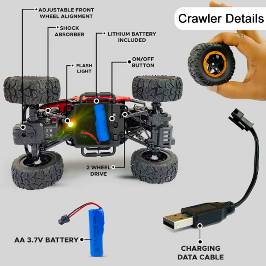 RC Monster Truck Toy โ Off-Road Car with Mist Smoke & LED Lights | Rechargeable