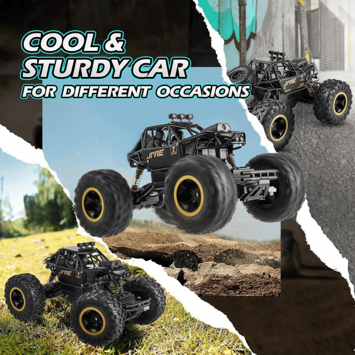 Rechargeable Monster Car with HD Camera, Spray, LED Lights & App Control