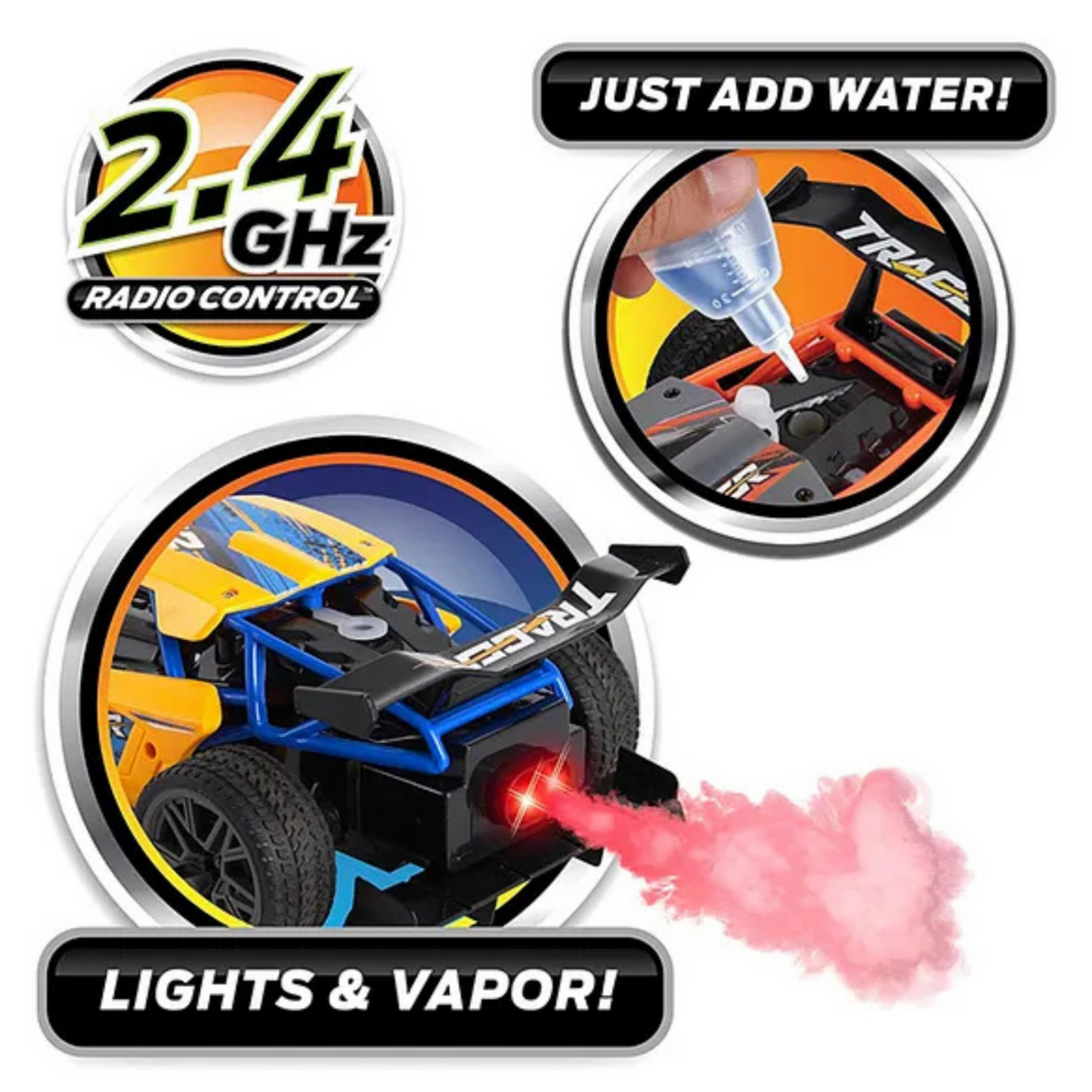 Rechargeable Remote Control Car with Smoke Exhaust & Lights โ High-Speed RC Racing Toy for Kids