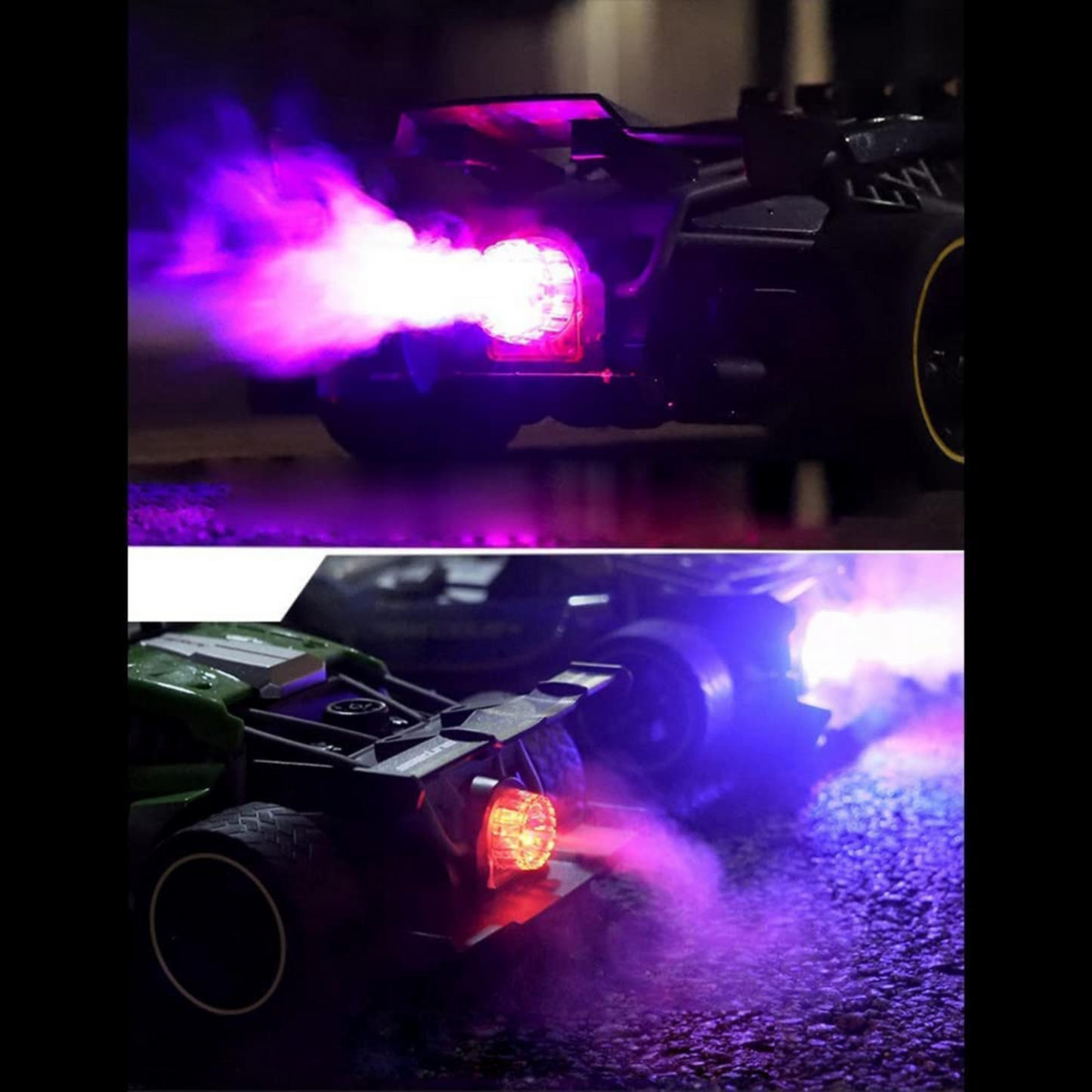 Rechargeable Remote Control Car with Smoke Exhaust & Lights โ High-Speed RC Racing Toy for Kids