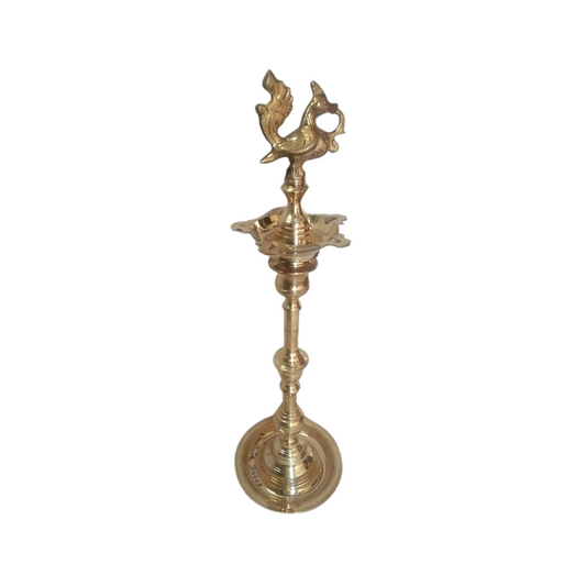 Brass Peacock Oil Lamp – 22 cm Height