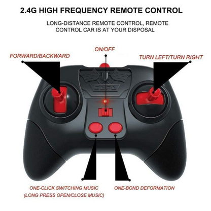 360° Gesture Sensing RC Stunt Car – Dual Remote Control with Watch Sensor, Music & Lights