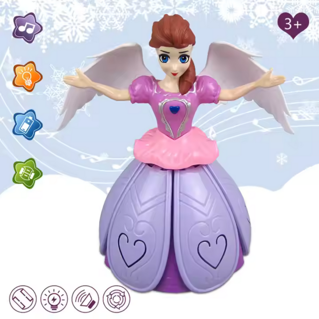 360° Spinning Musical Dancing Angel Princess Doll with LED Lights