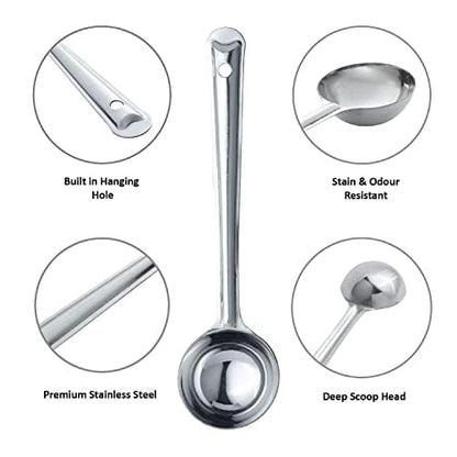 Stainless Steel Deep Ladle – Heavy Duty Cooking & Serving Spoon