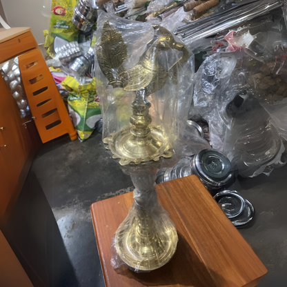 Brass Peacock Oil Lamp – 22 cm Height