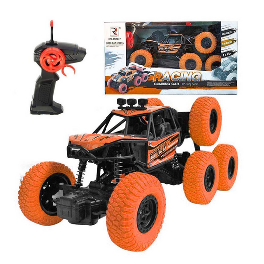 6 Wheel Remote Control Rock Climbing Car – 4WD Off-Road Monster Truck Rechargeable Battery – High-Speed RC Racing Car for Kids