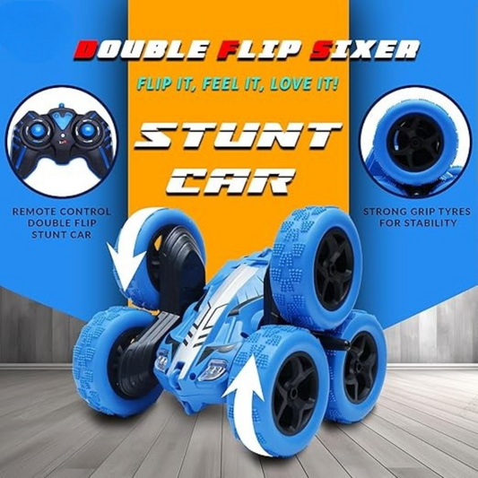 Double Flip Sixer Remote Control Stunt Car – 360° Flipping & Spinning RC Car with Strong Grip Tyres