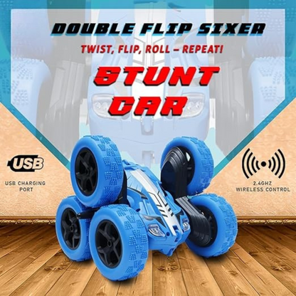 Double Flip Sixer Remote Control Stunt Car – 360° Flipping & Spinning RC Car with Strong Grip Tyres