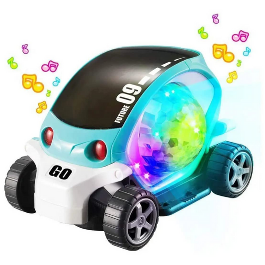 Future 09 Musical Stunt Car – 360° Rotating Toy with Flashing Lights & Music
