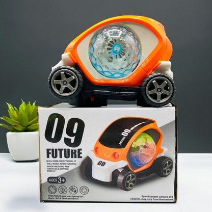 Future 09 Musical Stunt Car – 360° Rotating Toy with Flashing Lights & Music