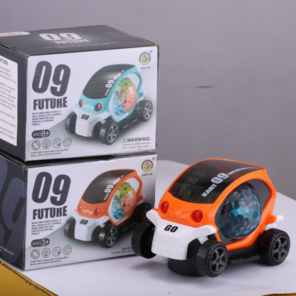 Future 09 Musical Stunt Car – 360° Rotating Toy with Flashing Lights & Music