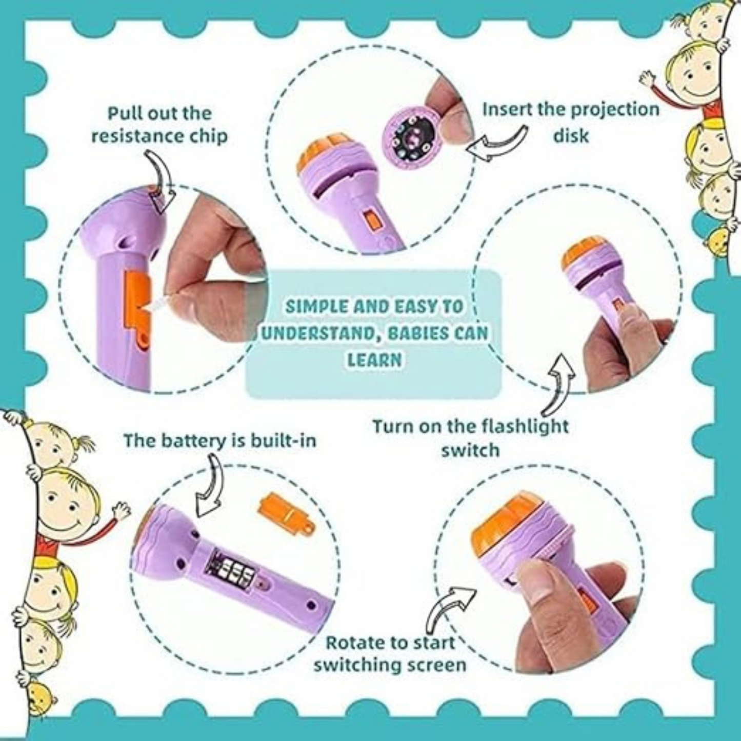 Mini Projector Torch for Kids – Storytime Fun with Light & Images