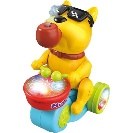 Musical Drummer Dog Toy with Lights & Sounds