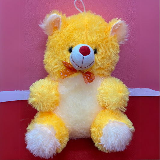Small Plush Teddy Bear - Soft & Cuddly Stuffed Toy - Yellow