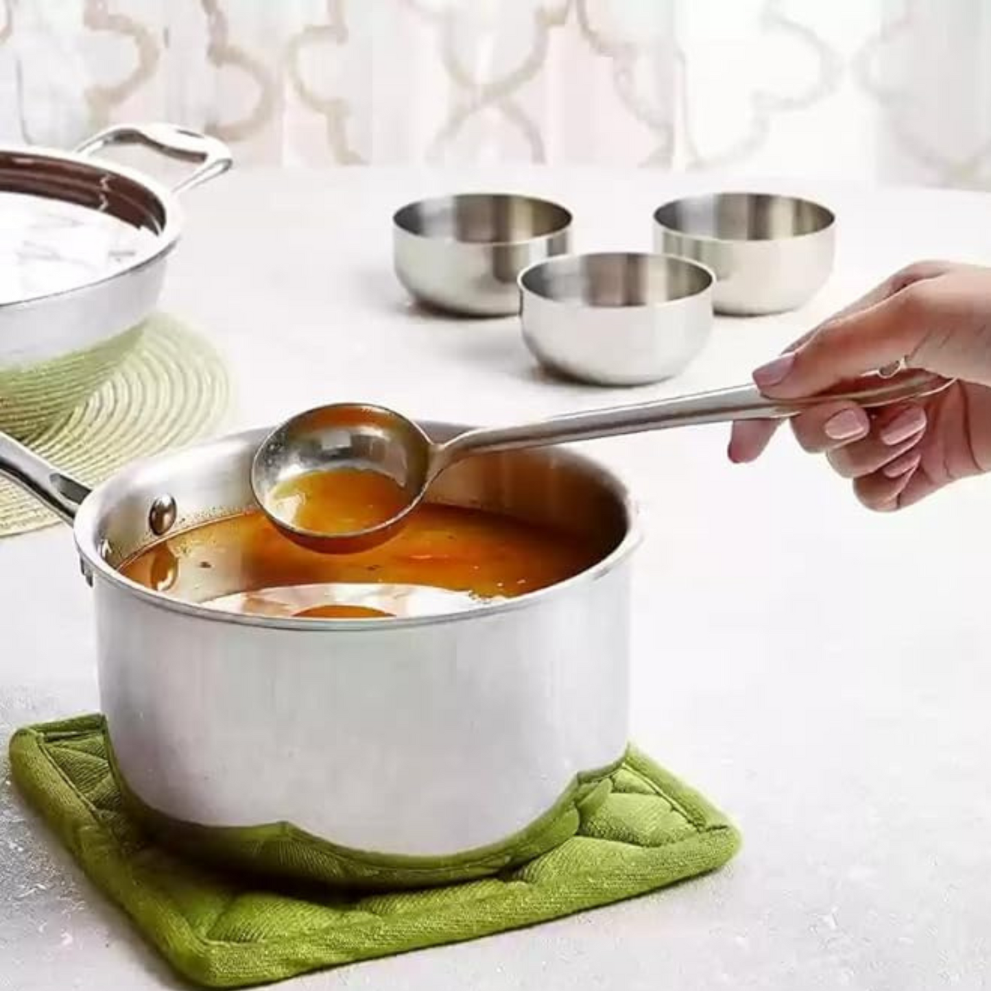 Stainless Steel Deep Ladle – Heavy Duty Cooking & Serving Spoon
