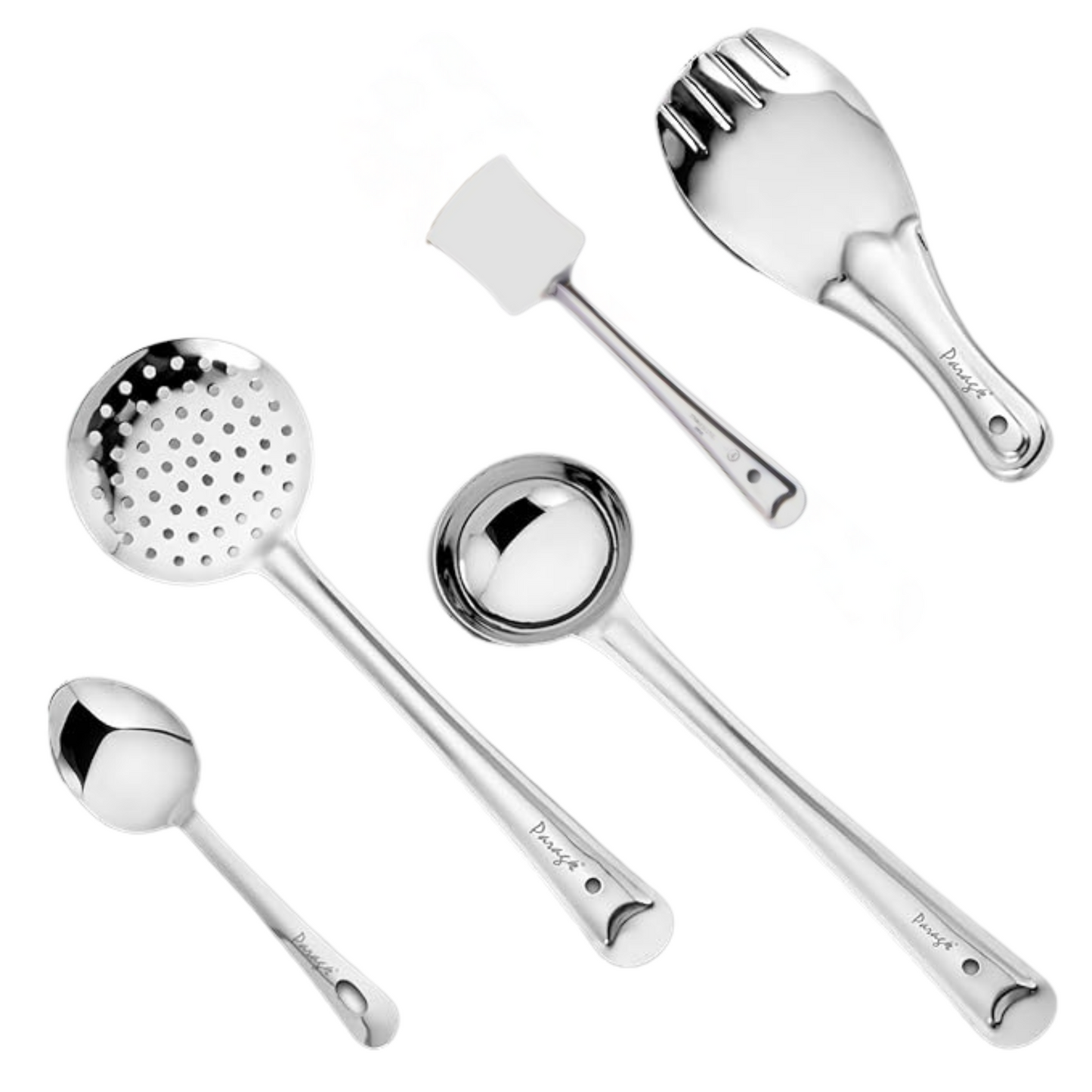 Stainless Steel Kitchen Serving Spoon Set – 5 Pc Essential Utensil Collection