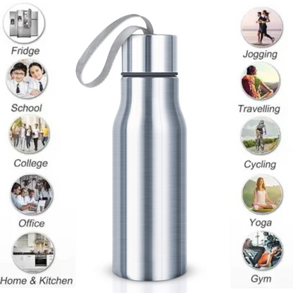Stainless Steel Slim Light Weight Water Bottle With Loop 500 Ml